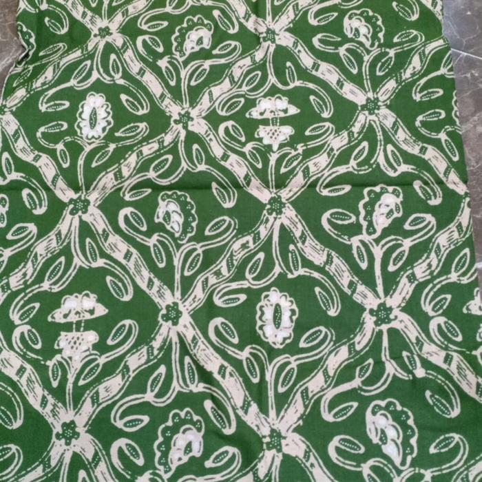 Kain Katun printing Batik Solo Sidomukti hijau
