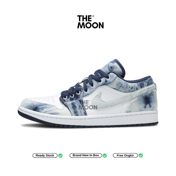 Sepatu Air Jordan - Air Jordan 1 Low Washed Denim Original