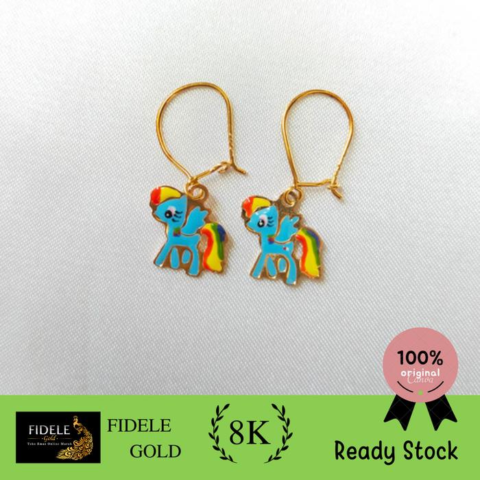 Anting unicorn etnik emas asli UBS toko emas 375 surabaya