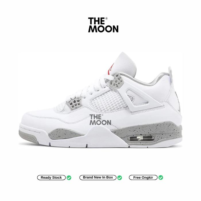 Sepatu Air Jordan - Air Jordan 4 Retro White Oreo Original