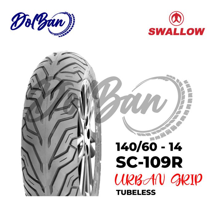 BAN LUAR MOTOR SWALLOW 140/60-14 RING 14 SC-109R URBAN GRIP TUBELESS