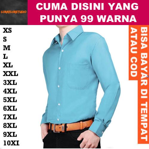 Hem Cowok Panjang Polos Formal Casual HIJAU TELUR ASIN BIRU TELUR ASIN
