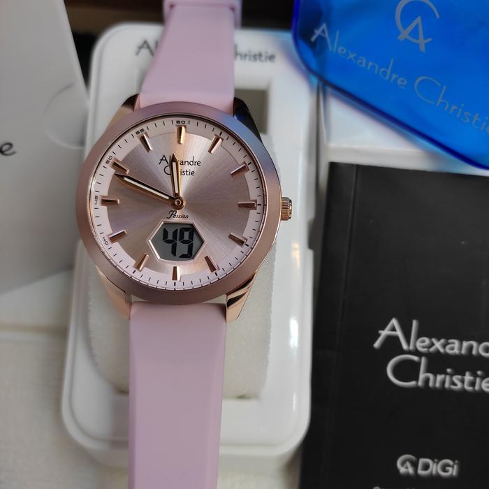 Jam Wanita ORIGINAL Alexandre Christie Ac 9394 LH Rubber All Steel