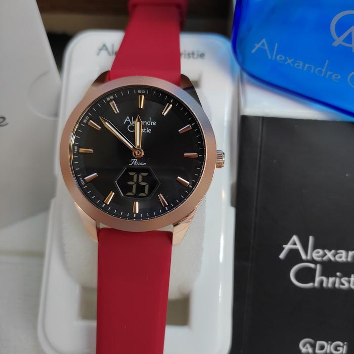 Jam Wanita ORIGINAL Alexandre Christie Ac 9394 LH Rubber Solid