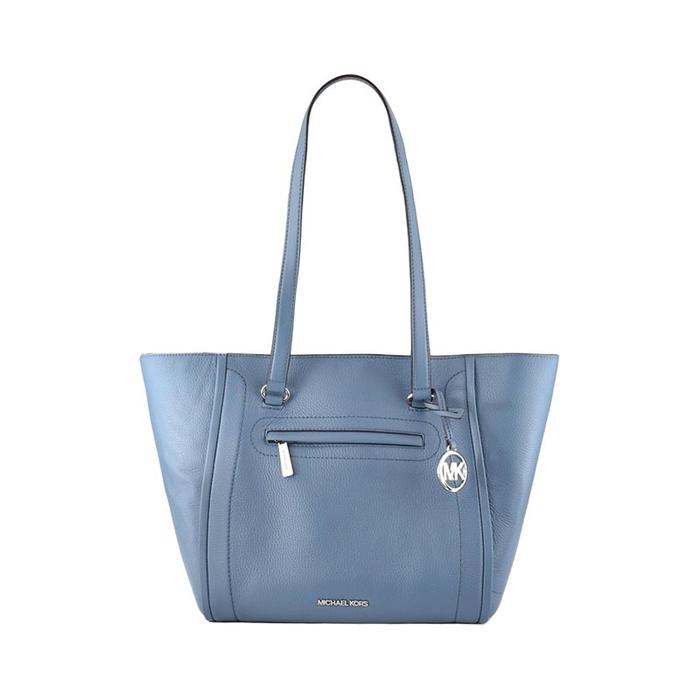 Tas Wanita Branded MK Carine Large Front Zip Tote Bag - Blue