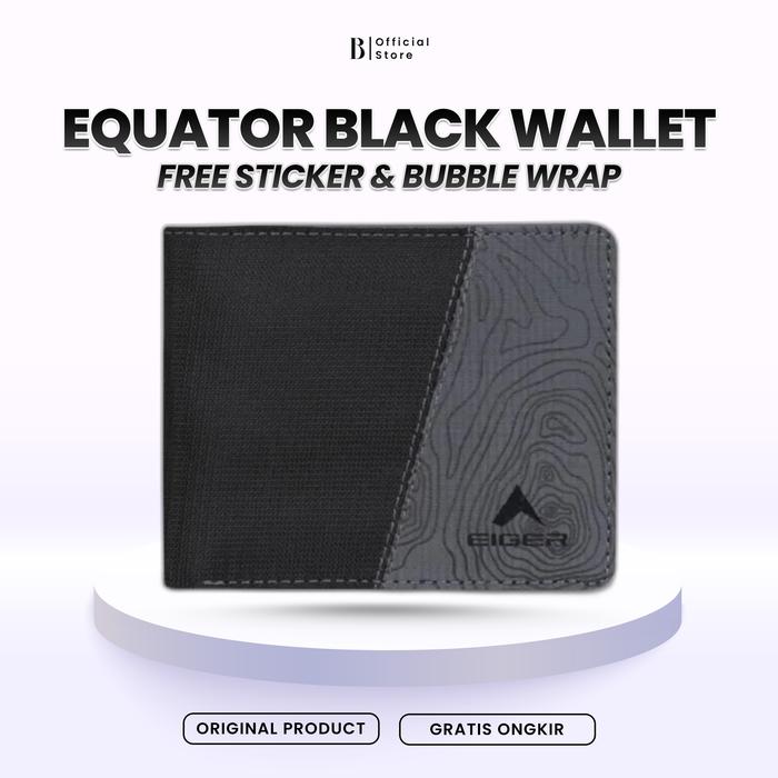DOMPET EIGER EQUATOR LINE WALLET 1.0 BLACK BLUE HITAM BIRU PRIA WANITA