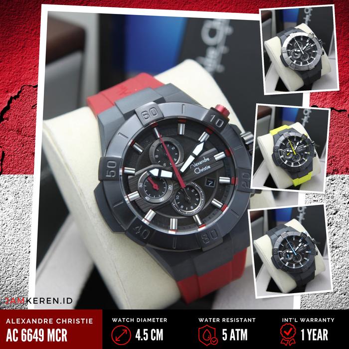 Jam Tangan Pria Alexandre Christie 6649 AC6649 AC 6649 MC Tali Karet