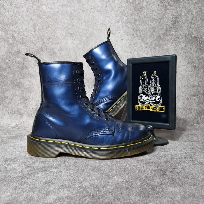 Dr Martens 1460 Vtg Blue Metallic 4uk Made in England Solovair Docmart