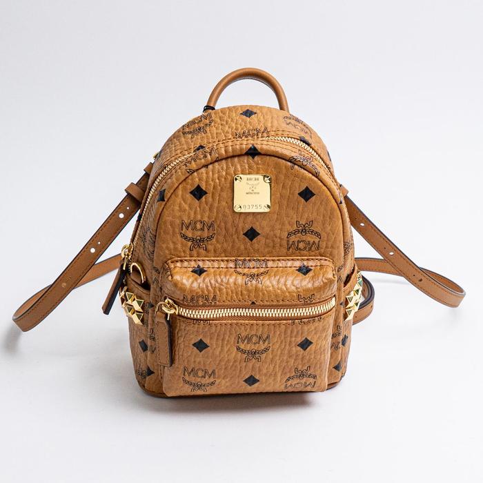 MCM X-Mini Stark Bebe Boo Side Studs Backpack in Visetos