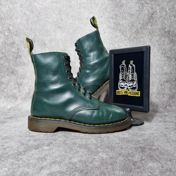 Dr Martens 1460 Green Vtg 80s 3uk MIE Made in England Solovair Docmart
