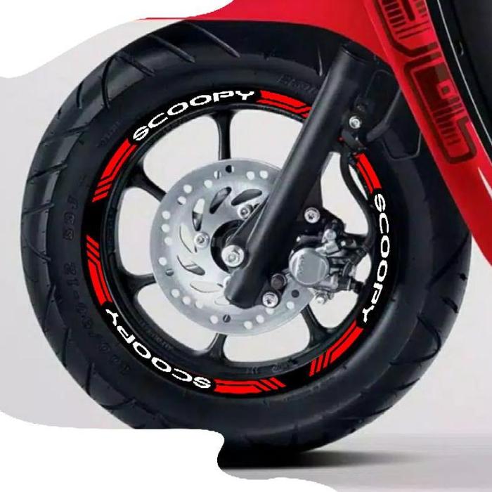 Sticker pelek SCOOPY, sticker velg scoopy 12pcs(2ban/2tire)