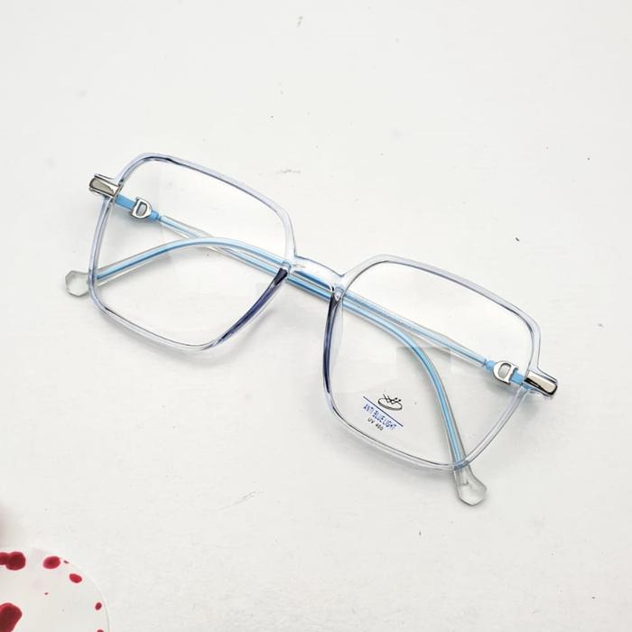 Frame Kacamata Baca Wanita 8164 Korea Mewah Segi Bisa Ganti Lensa