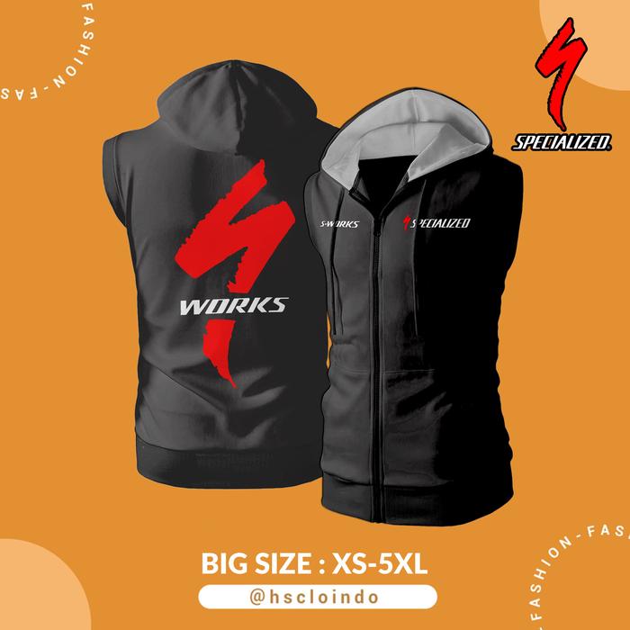 Jaket HOODIE VEST Sepeda Specialized S Works MTB Big Size Jumbo XS-5XL