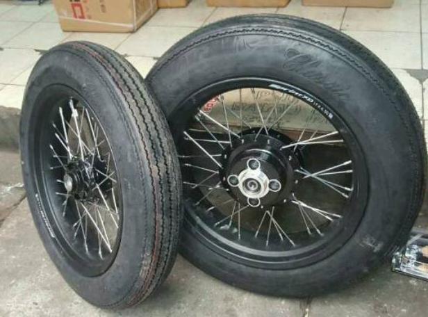 PAKET BAN BOBBER JAPSTYLE SUPER JUMBO BAN400/450RING 17 DAN Velg TAPAK