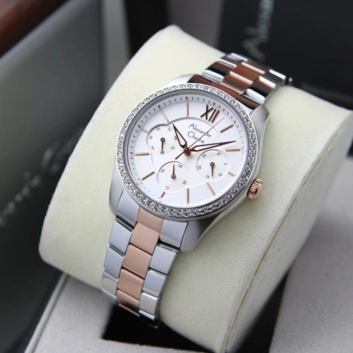 ALEXANDRE CHRISTIE AC 2827 SILVER ROSEGOLD AC2827 WANITA ORIGINAL