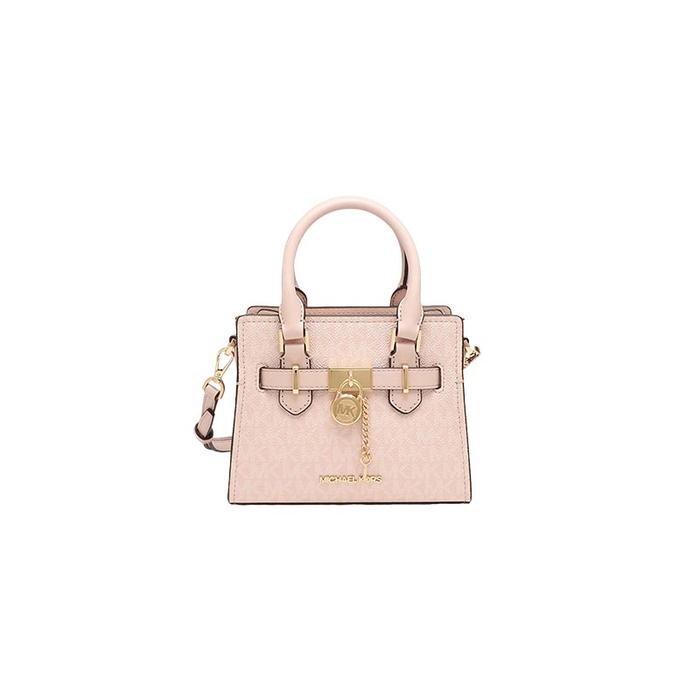 Tas Wanita Branded MK Hamilton XS Logo Satchel Crossbody Bag - Blush