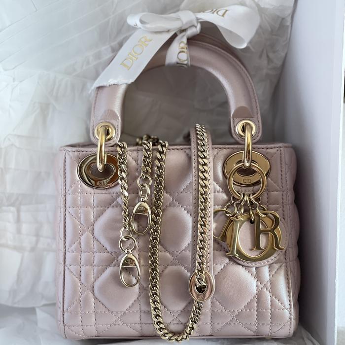Original - Lady Dior Mini Pink Lotus GHW 2018 Christian