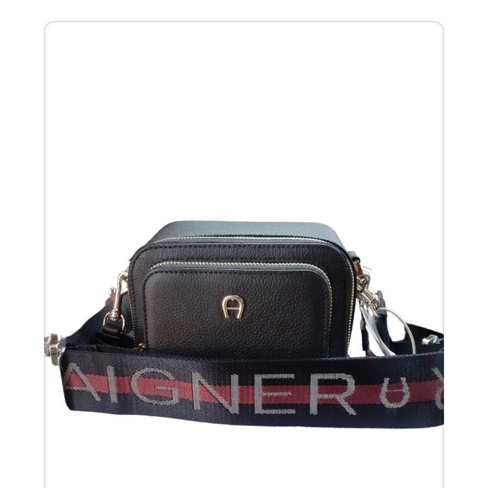 tas aigner original warna black model zita by aigner munich