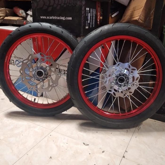 WHELLSET VELG SET SUPERMOTO SEMI CACING KLX CRF WR ( kwalitas terjamin