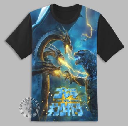 Kaos Godzilla vs king ghidorah Baju anak laki laki perempuan unisex Pakaian gambar monster anime gam
