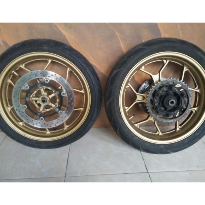 velg r25 gold atau biru set disc dan ban napgear