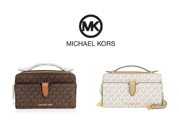 MK JET SET ITEM MEDIUM DOBLE ZIP PHONE CROSSBODY 100% AUTHEN