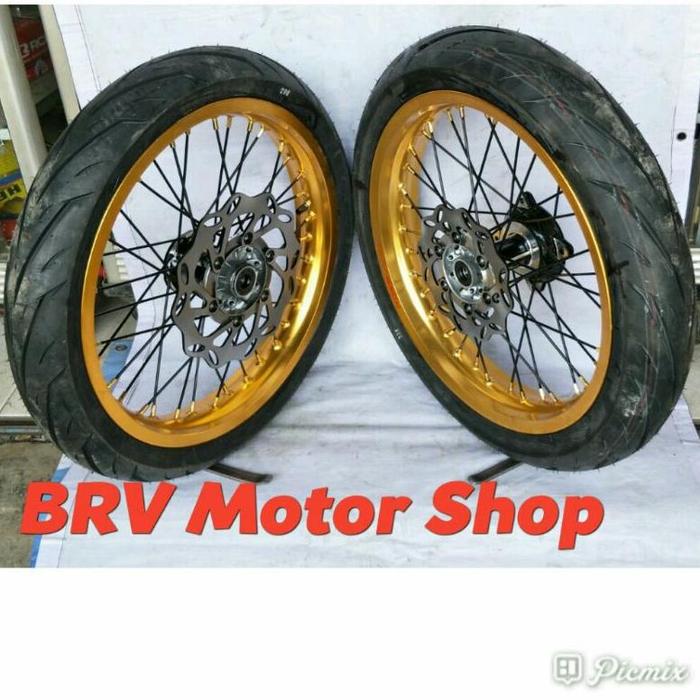 Sepaket Velg Sumo Satria Fu Full Set Siap Pasang Ring 17
