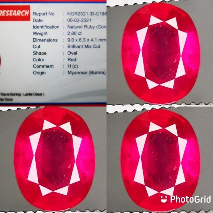 Natural Red Ruby Burma + Memo Ngr