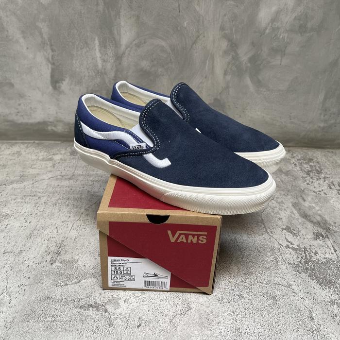 Vans Slip On Side Stripe Navy Original - Vans Sidestripe