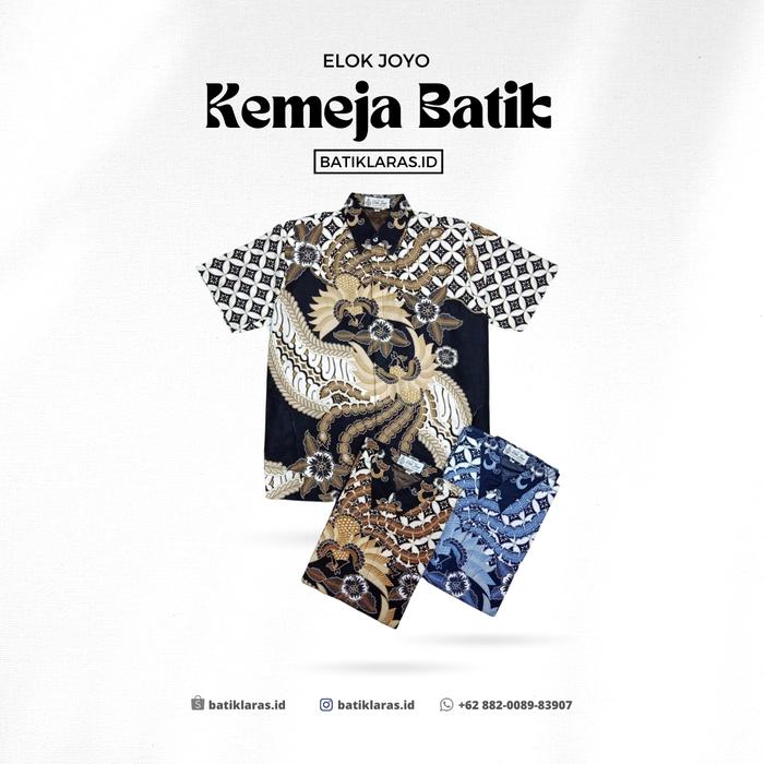 Kemeja Batik Pria Lengan Pendek Furing Premium Elok Joyo 89143