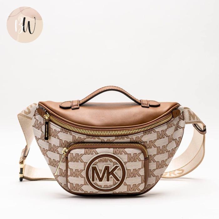 (LG) MlCHAEL KORS MK ERIN XS LOGO JACQUARD BUMBAG LUGAGGE