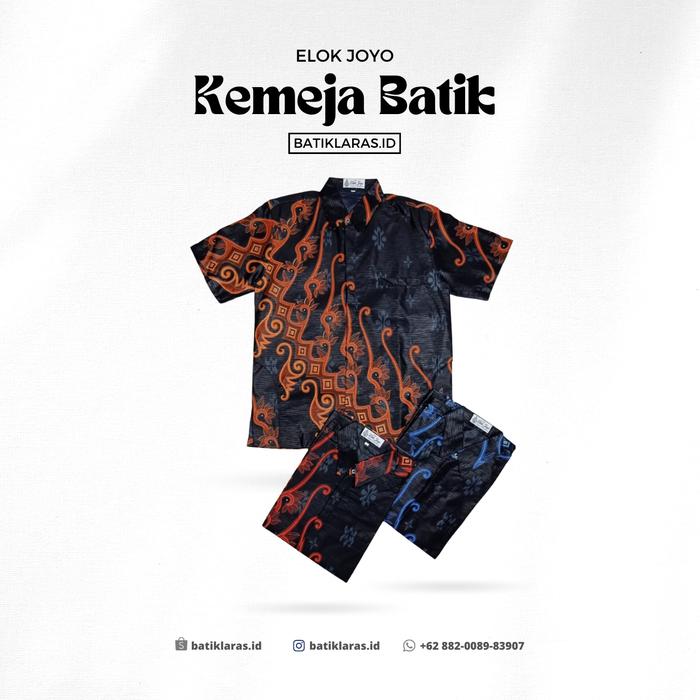 Kemeja Batik Pria Lengan Pendek Furing Premium Elok Joyo 89069