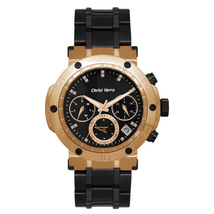 Jam Tangan CHRIST VERRA Pria Original CV 52283LD-18 BLK