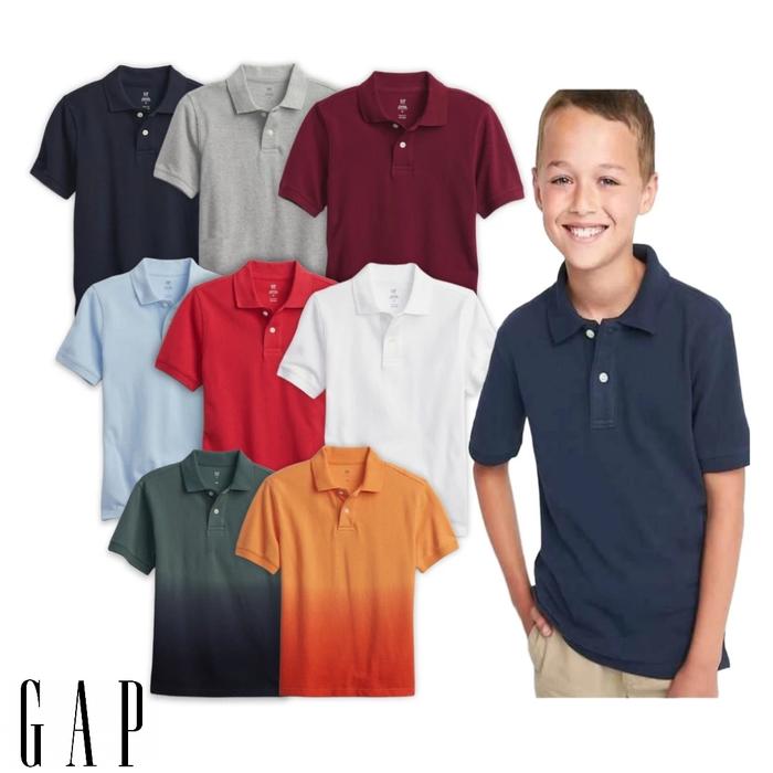 GAP BOYS BASIC POLO SHIRT - KAOS POLOS KERAH ANAK BRANDED ORIGINAL