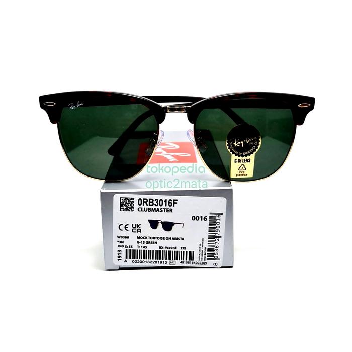 SUNGLASSES KACAMATA HITAM CLUBMASTER RB3016F W0365 55-19-145 ORIGINAL