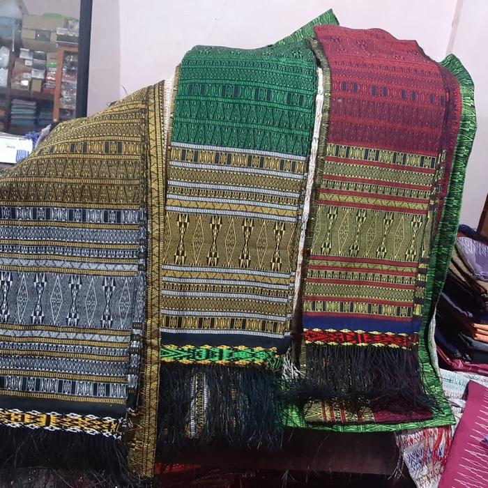 TTS KAIN SONGKET TUMTUMAN TANPA SAMBUNGAN SONGKET BATAK UNGU GOLD