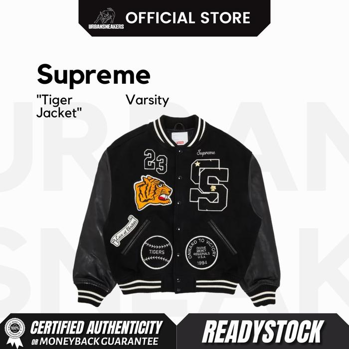 Supreme Tiger Varsity Jacket Black