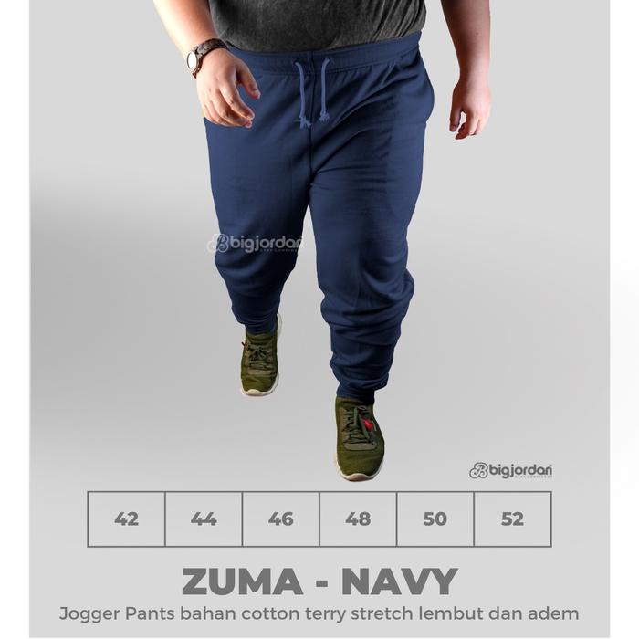 NAVY- celana jogger panjang original Big Jordan jumbo size 42-52