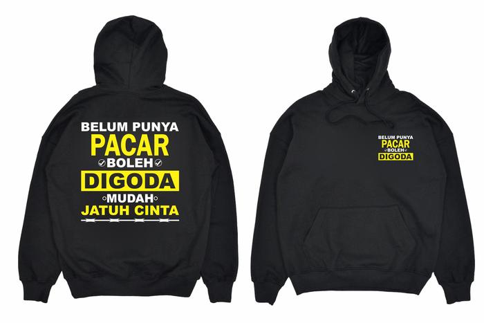 JAKET HOODIE KATA KATA BELUM PUNYA PACAR BIG SIZE JUMBO