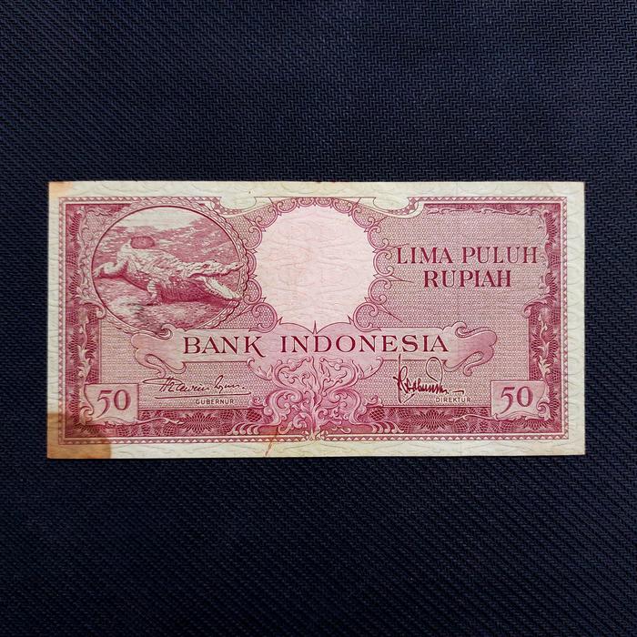 Uang Kuno 50 Rupiah Seri Hewan Buaya Tahun 1957 - KQ 99880