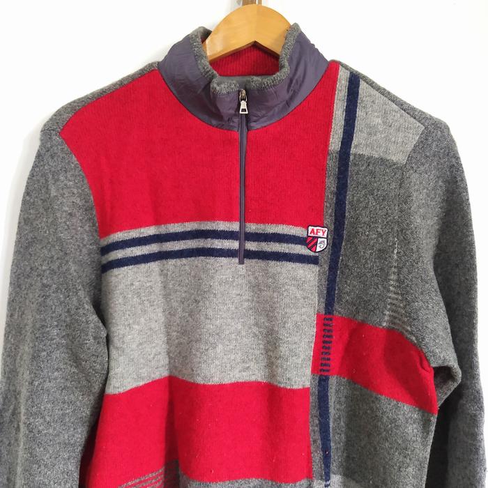 preloved grey half zip knit sweater | outer rajut academia look
