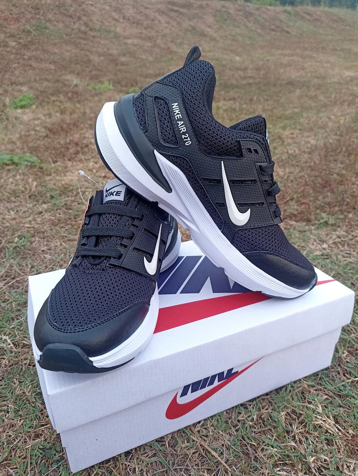 sepatu pria/wanita sneakers terbaru nike air 270 hitam putih tali