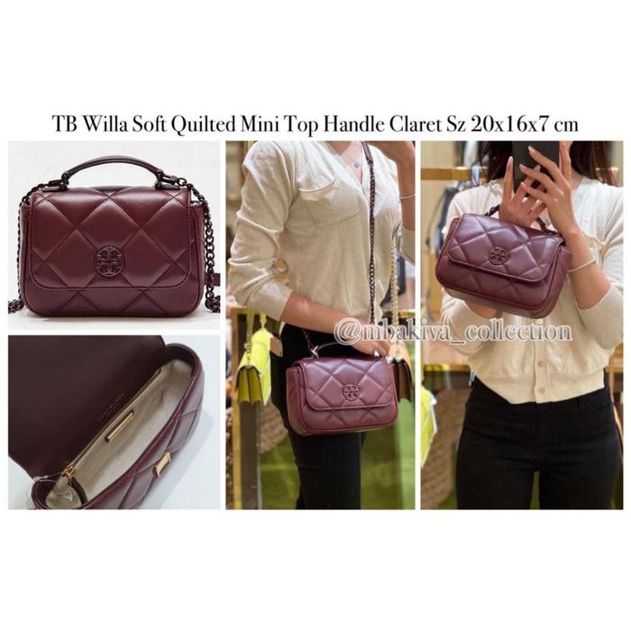 TB Willa Soft Quilted Mini Top Handle Claret