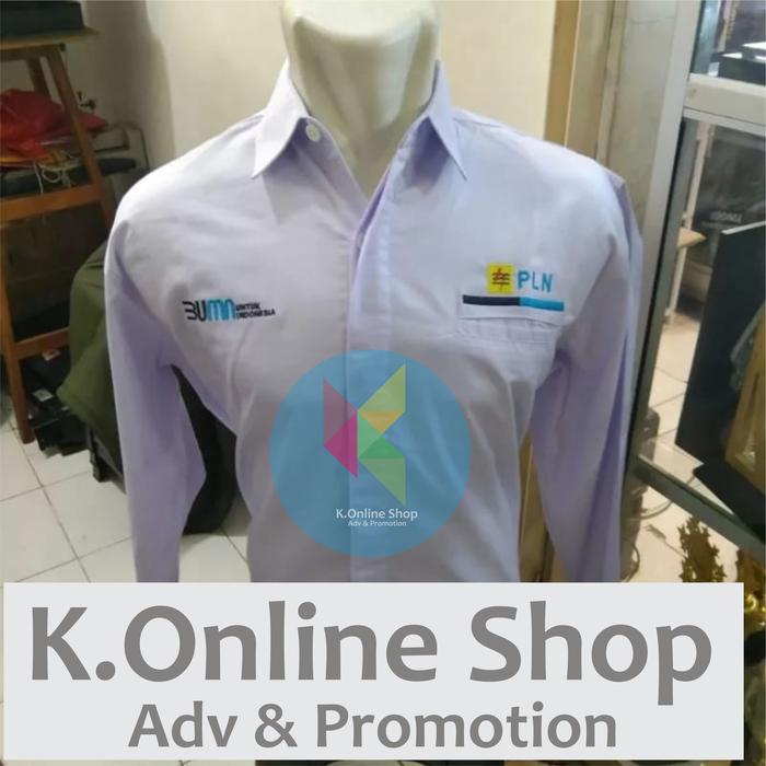kemeja bumn pln seragam bumn pln baju bumn pln lengan panjang putih