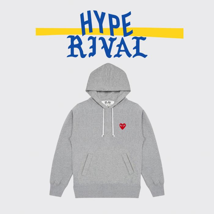 CDG Play Hoodie Grey (100% Original)