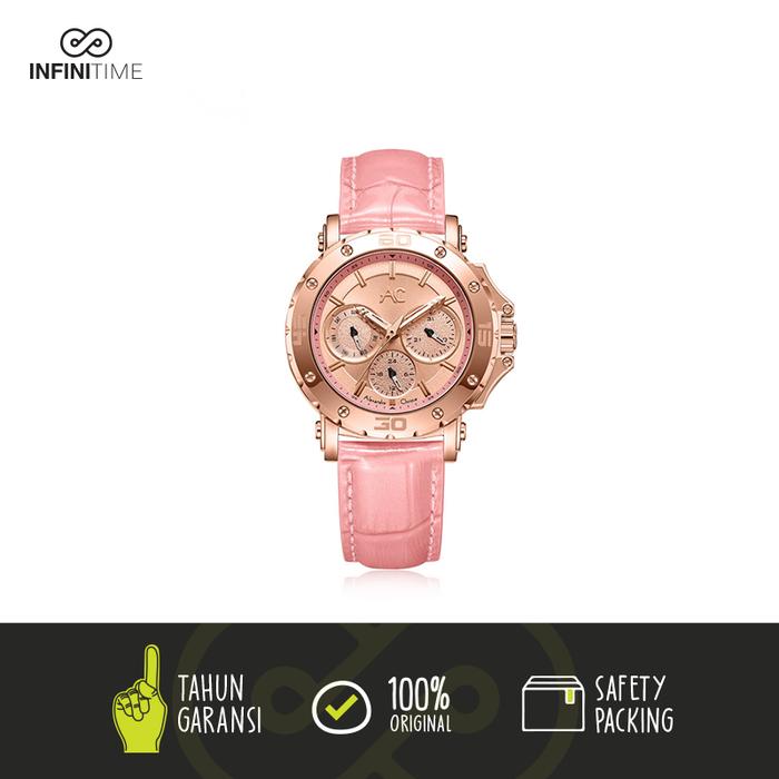Jam Tangan Alexandre Christie AC 9205 Pink Rosegold Wanita Leather