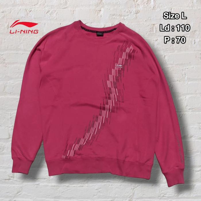 Crewneck Li-Ning Running Pink Original Second Preloved