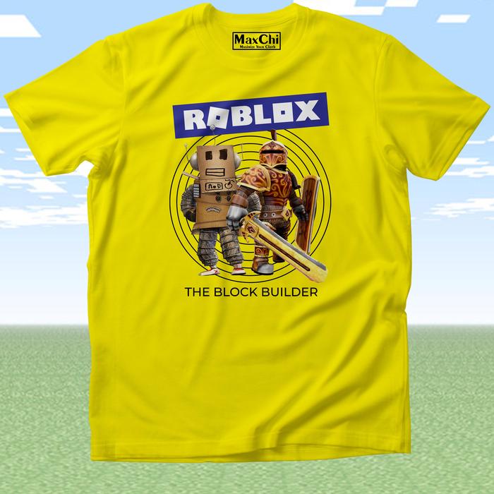 [MaxChi] Kaos Anak Remaja Dewasa Roblox Builder Yellow