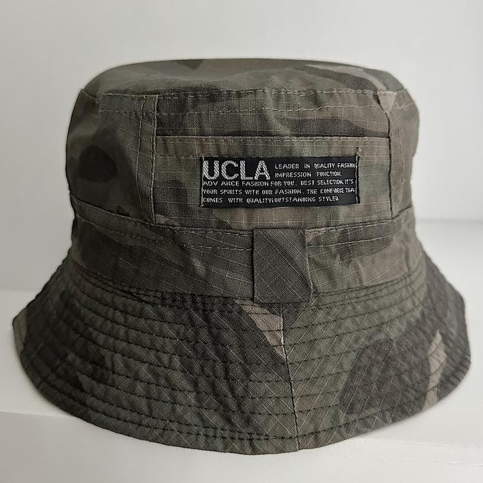 Topi Bucket Hat Import Premium UCLA 2 sisi ARMY 2
