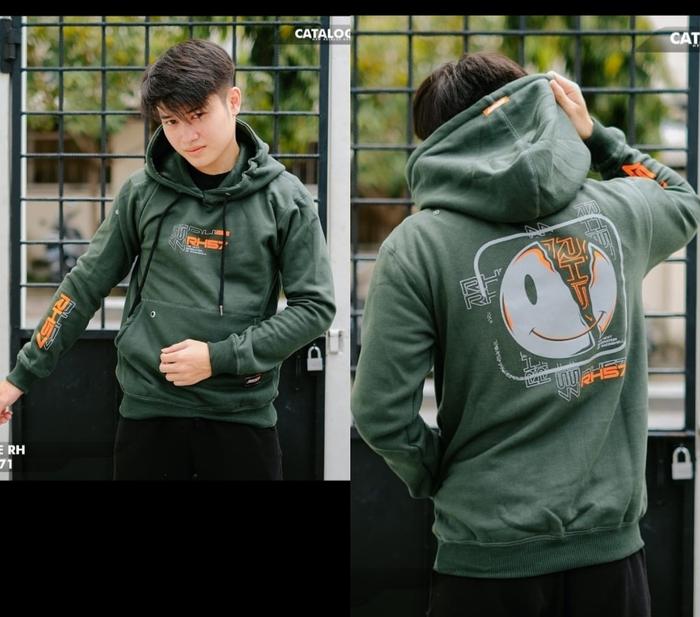 Jaket Hoodie RH 57 Racing Hell Hijau Smile
